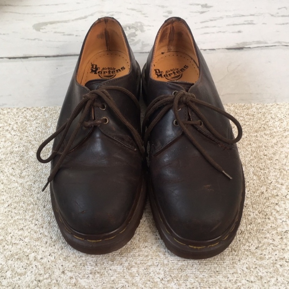 Vintage Dr. Martens Brown Leather 3-Eye Oxford Shoes – Made in England